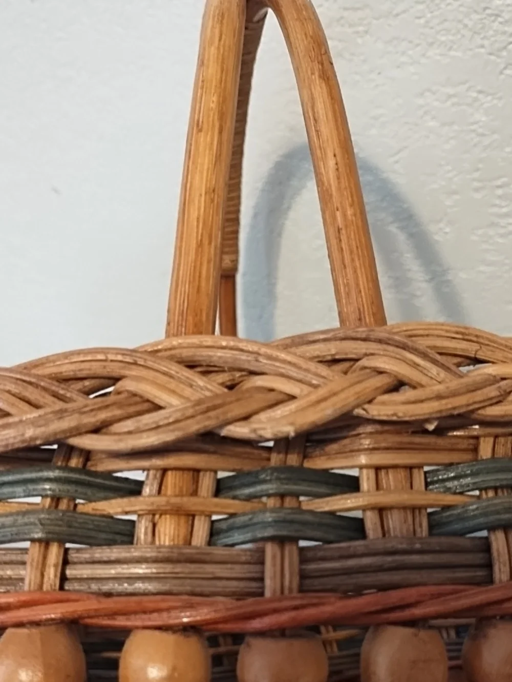Woven Rattan Basket with Double Handles - Brown Candle Holder